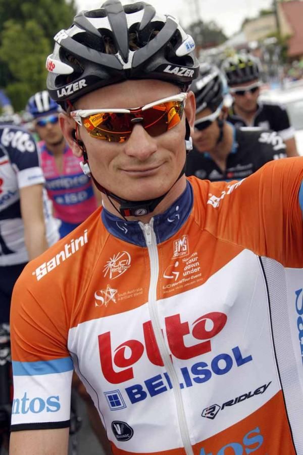 Race leader Andre Greipel (Lotto Belisol) before the start of stage 2.