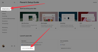 screenshot of squarespace portfolio builder