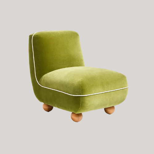 Ana Green Velvet Accent Chair | Oliver Bonas