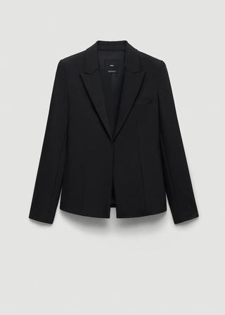black fitted blazer from mango