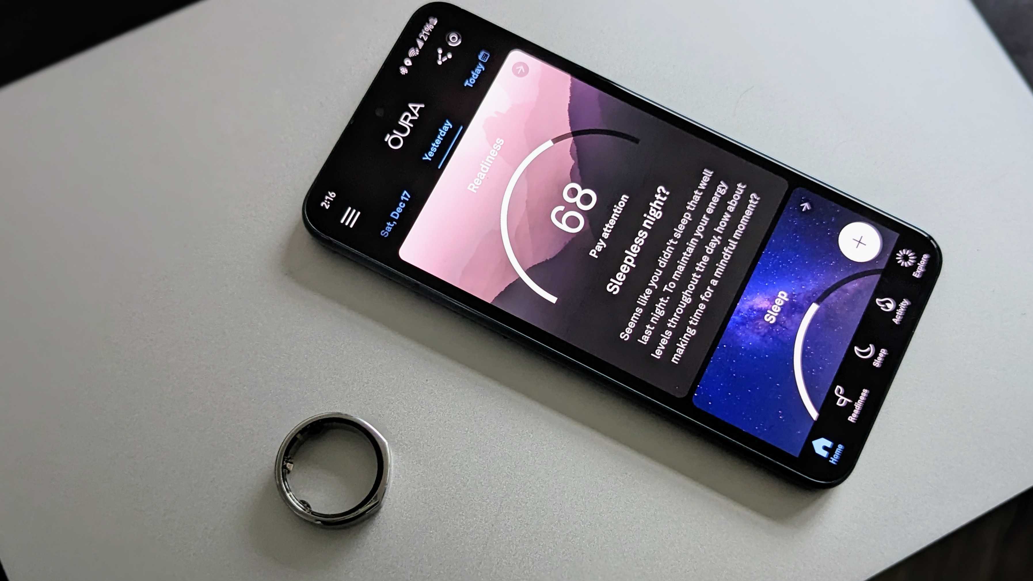 The Oura Ring (Gen 3) and the companion app