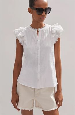 Cheesecloth Ruffle Sleeveless Blouse ME+EM