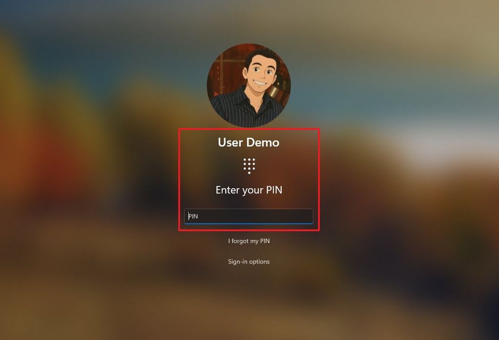 Sign-in screen new Windows Hello UI