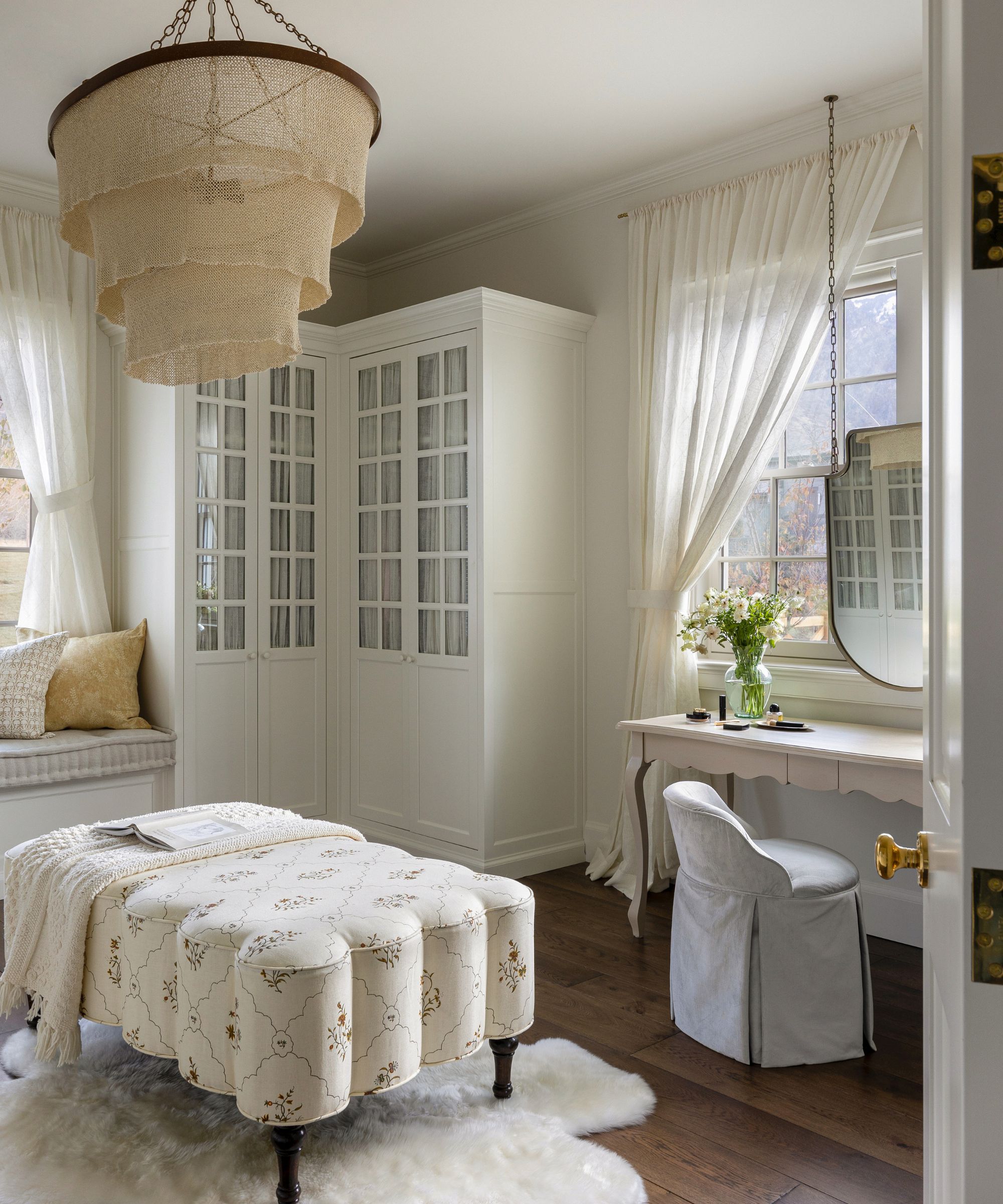 dressing room with ottoman