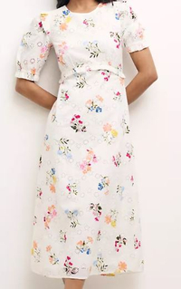 Nobody's Child Organic Cotton Broderie Midi Tea Dress | $100/£79 | M&amp;S