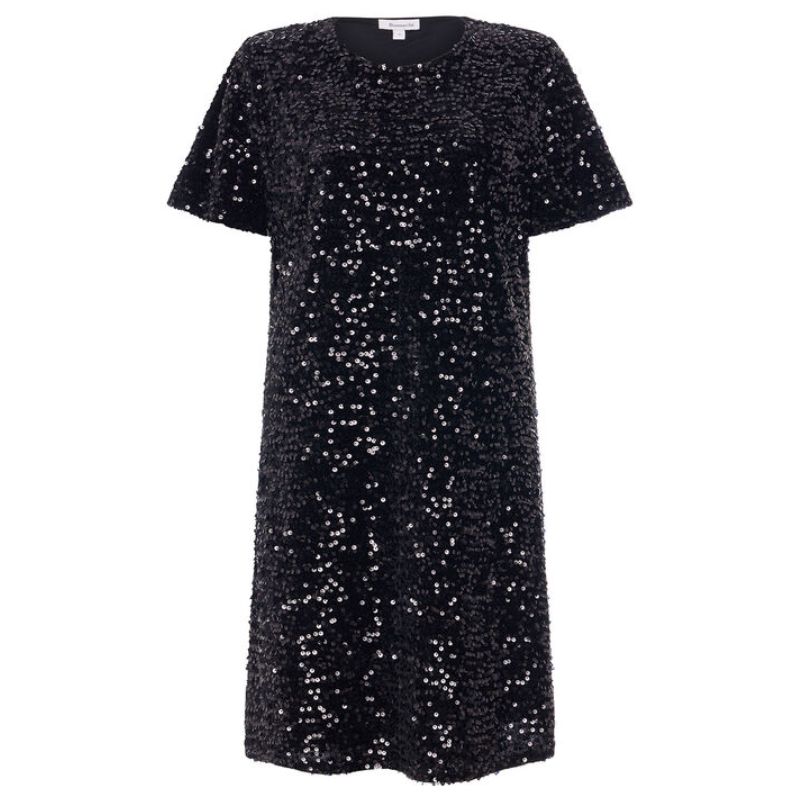 Black sequin t-shirt dress