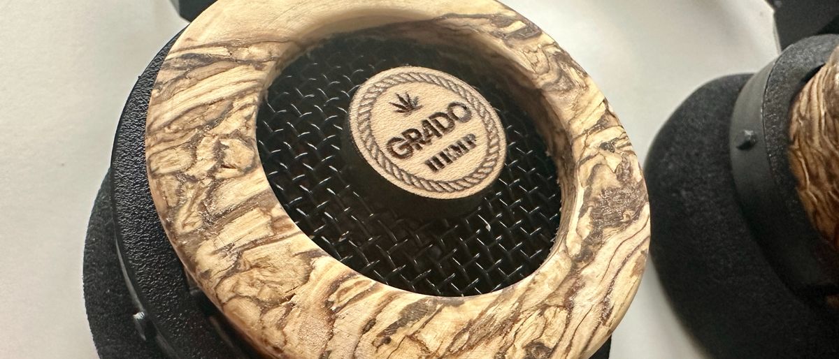 Grado Hemp closeup of the wooden driver housing