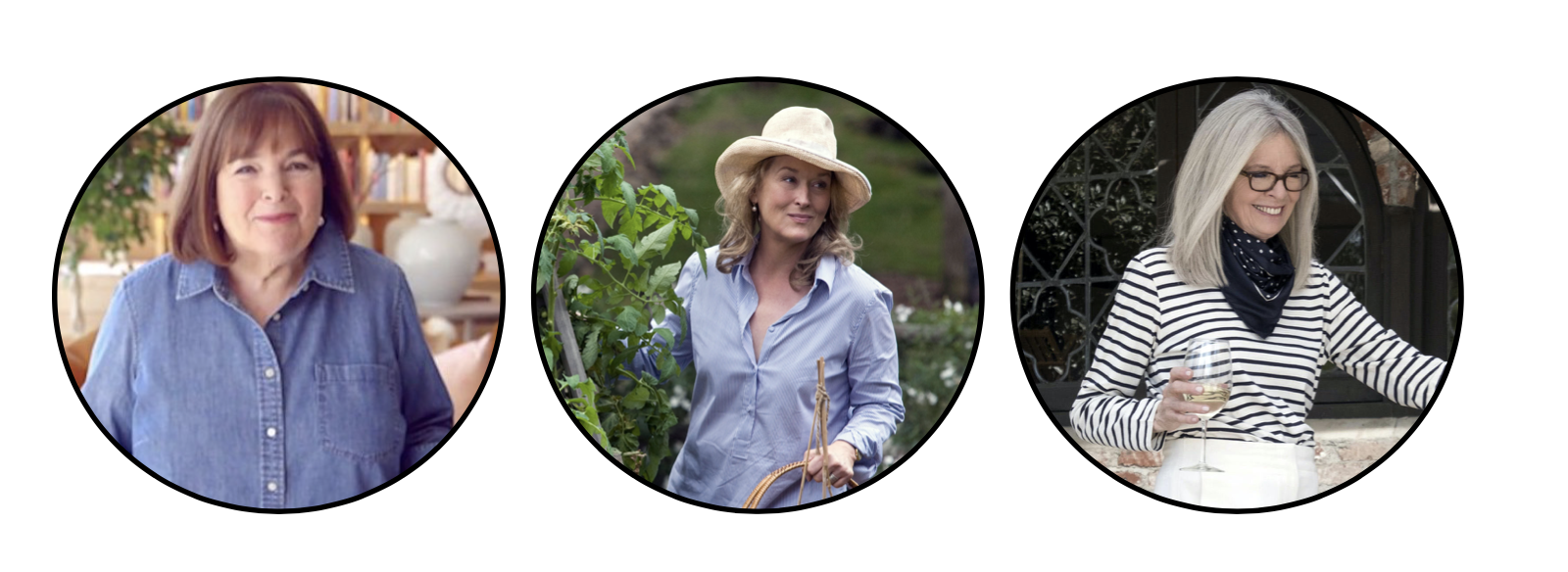Ina Garten, Meryl Streep, Diane Keaton wearing the coastal grandma trend
