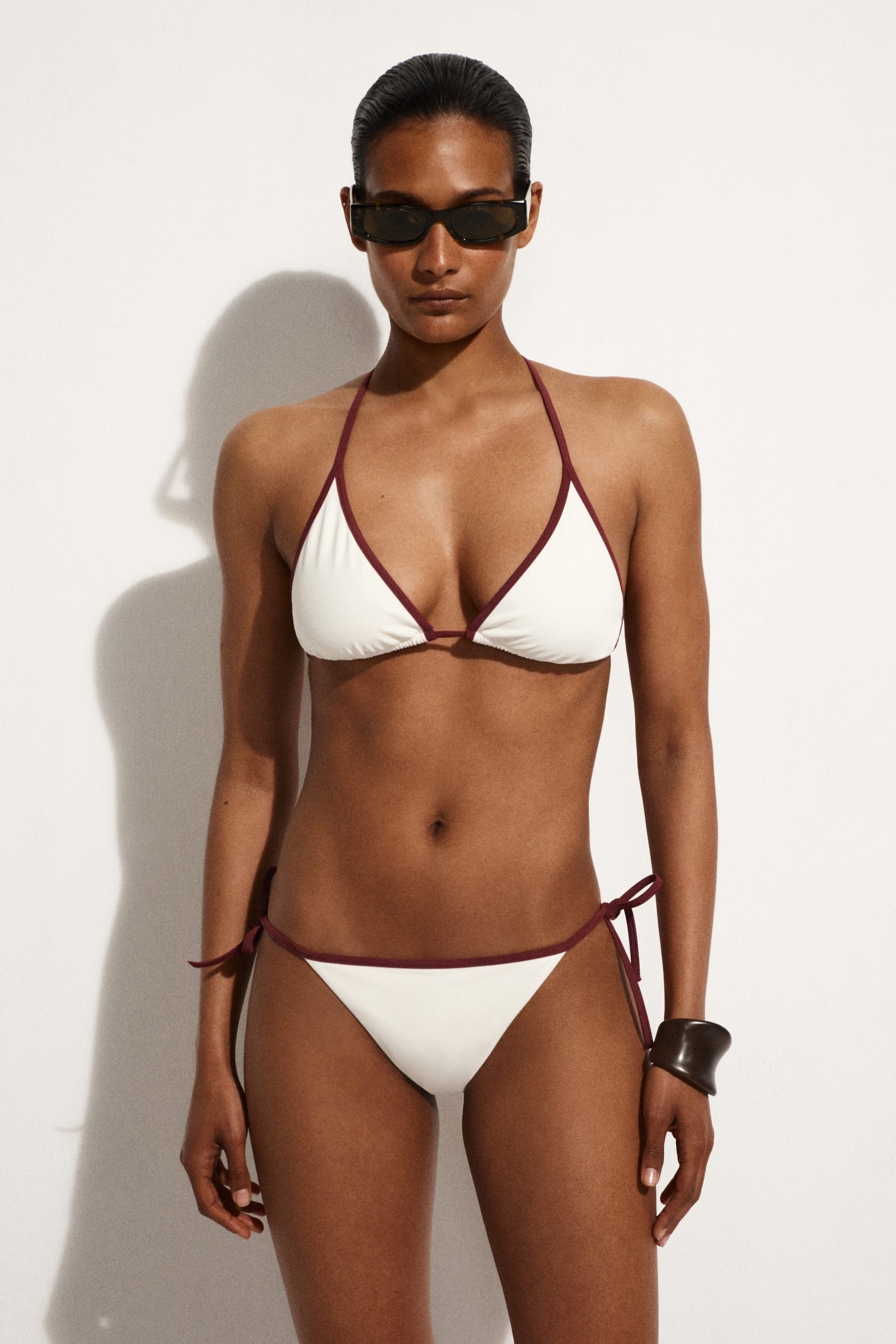 COS, Contrast-Trimmed Triangle Bikini Top