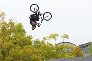 HIROSHIMA JAPAN APRIL 21 Logan Martin of Australia competes in the UCI BMX Freestyle Park World Cup final on day three of the FISE Hiroshima at former Hiroshima Municipal Stadium on April 21 2019 in Hiroshima Japan Photo by Atsushi TomuraGetty Images