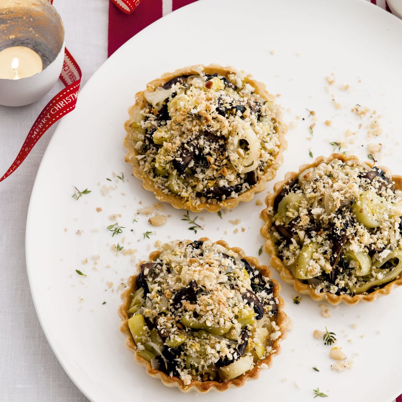 Photo of Mushroom leek and crumb topped tartlets