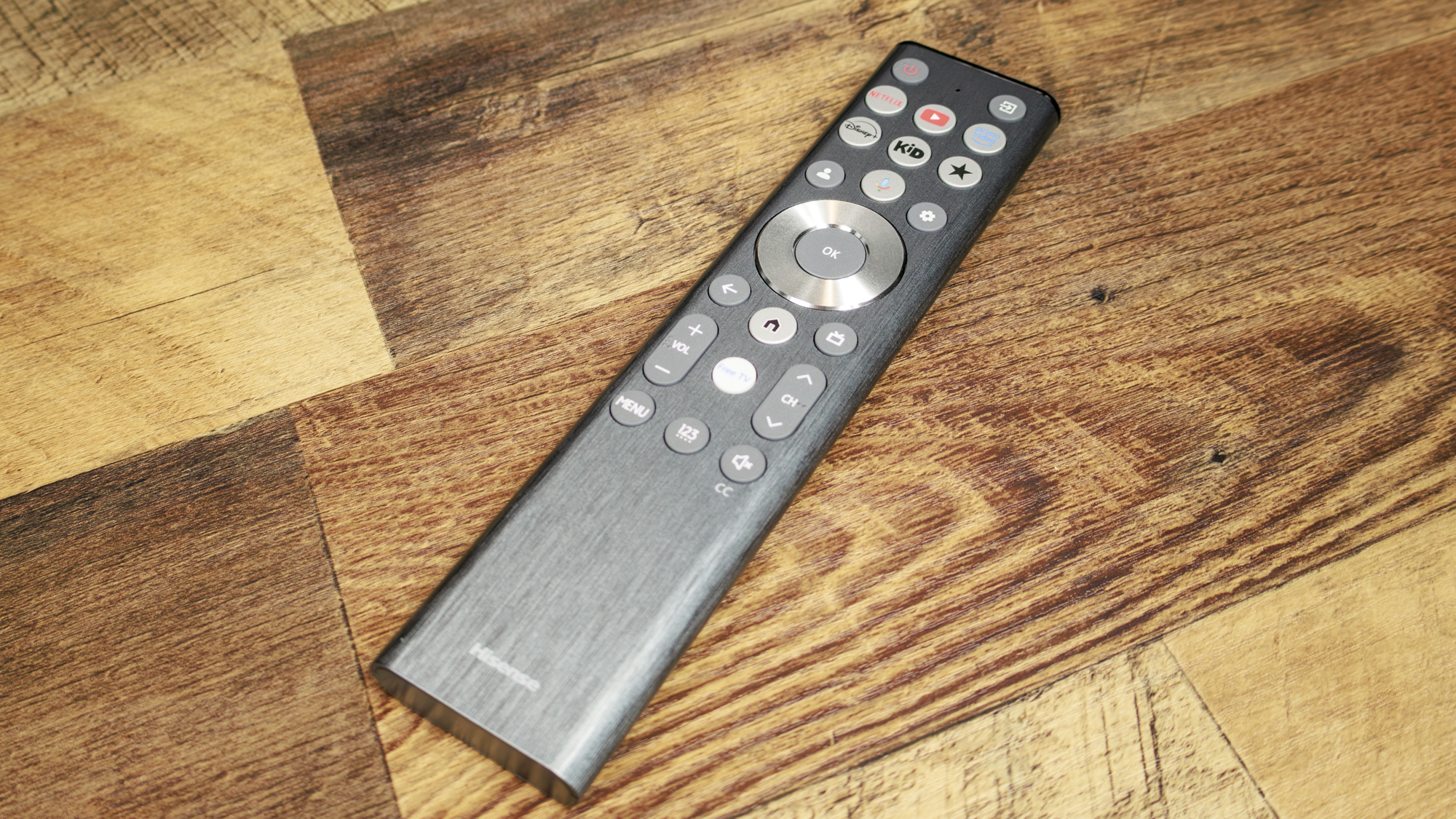 The remote for a Hisense UR9 RGB Mini-LED TV