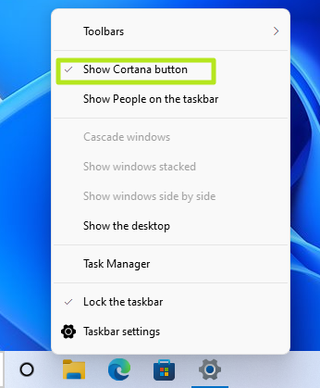 Show Cortana button