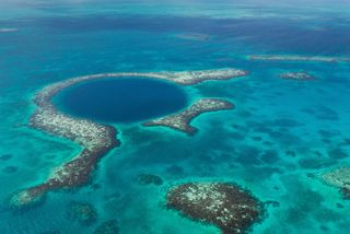 The blue hole, as seen from the air.