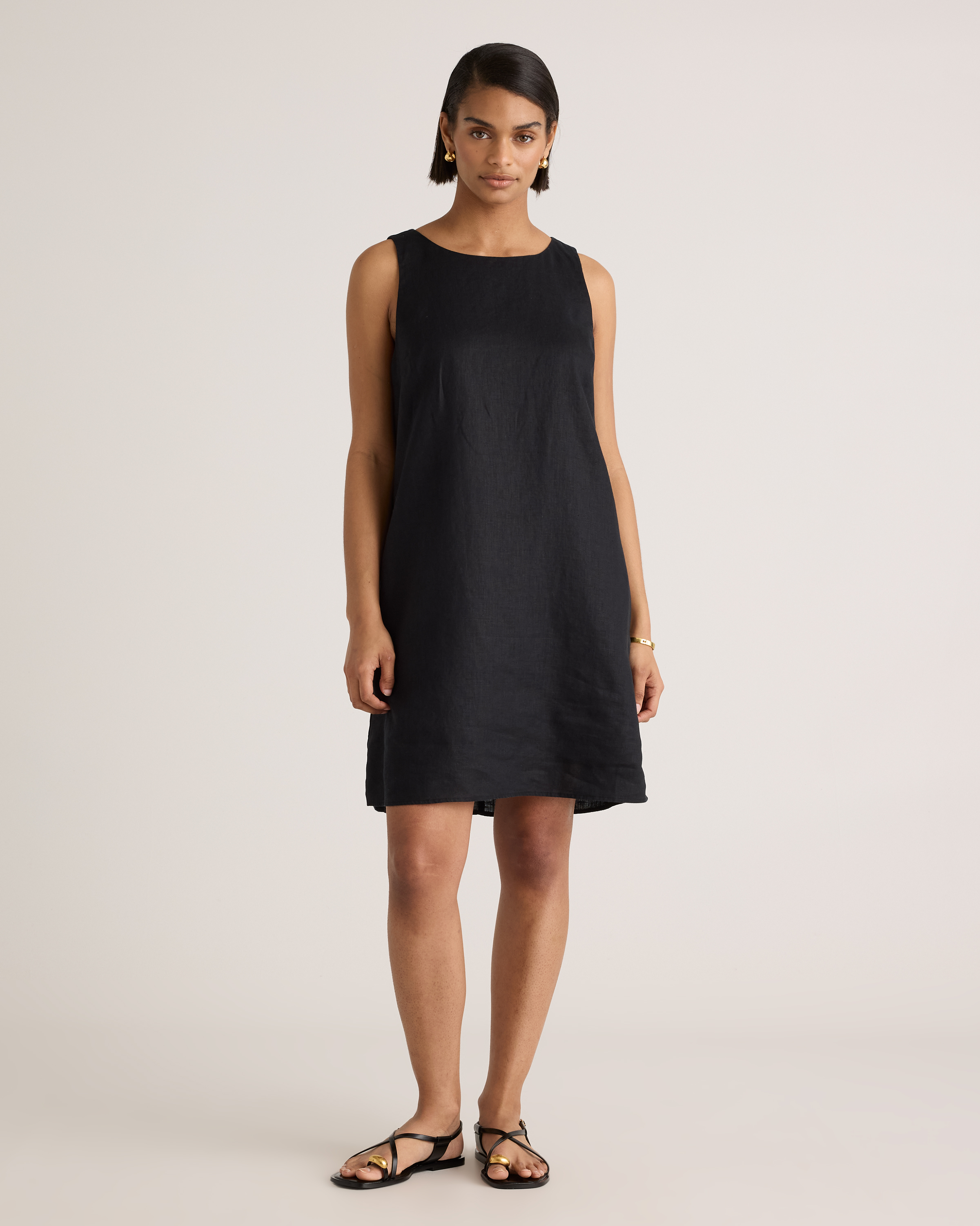 100% European Linen Tank Mini Dress