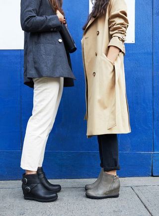 Coat, Clothing, Trench coat, Street fashion, Photograph, Blue, Standing, Snapshot, Fashion, Overcoat,