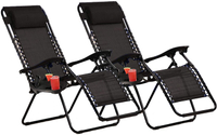 KEPLIN Set of 2 Heavy Duty Textoline Zero Gravity Chairs | WAS £149.99, NOW £101.95