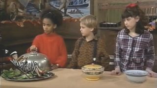 George Carlin, Erica Lutrell, Ari Magder and Danielle Marcot on Shining Time Station