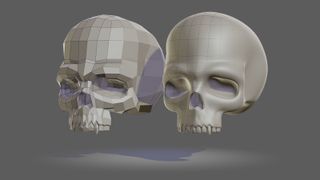 A model of a skull using 3D polygons