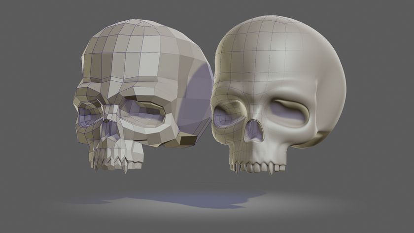 A model of a skull using 3D polygons
