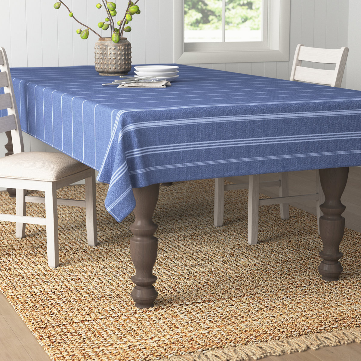 Gracie Oaks Cannady Striped 100% Cotton Tablecloth &amp;amp; Reviews | Wayfair