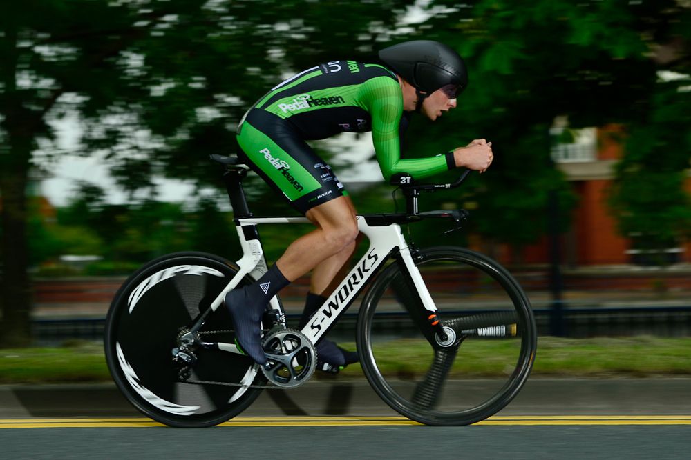 James Gullen on his way to second on the British time trial