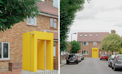 bright yellow entrance in London home