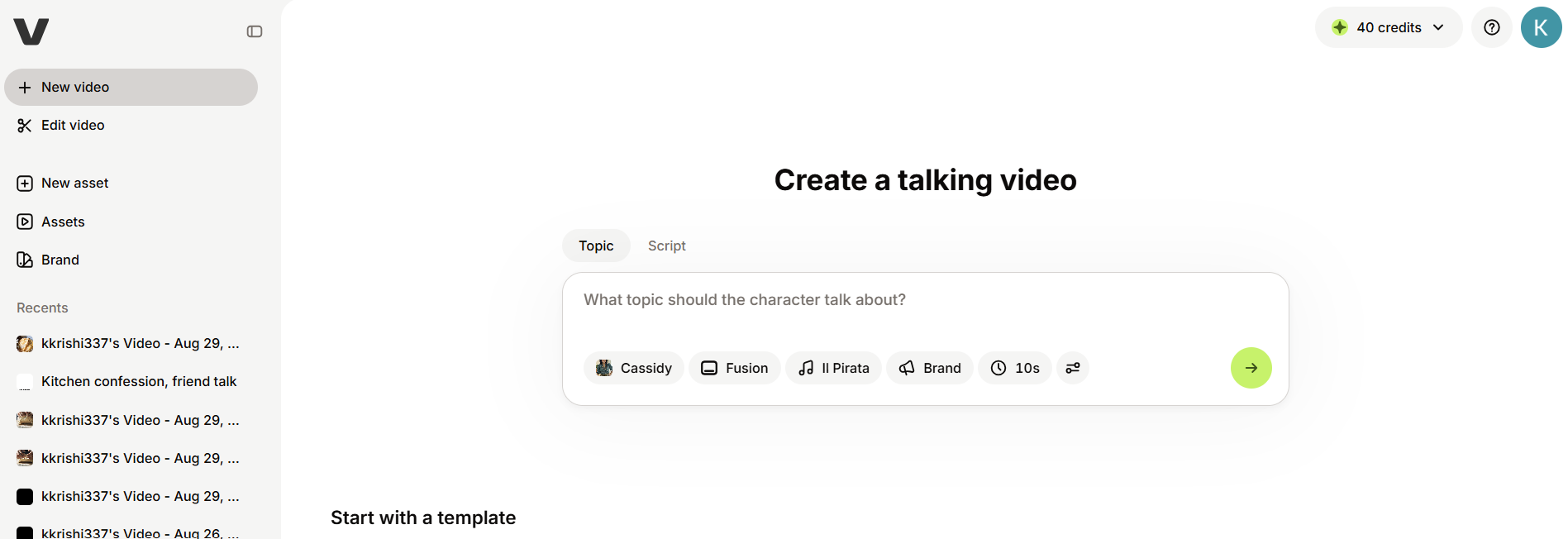 Creating and editing videos using Veed's AI tools