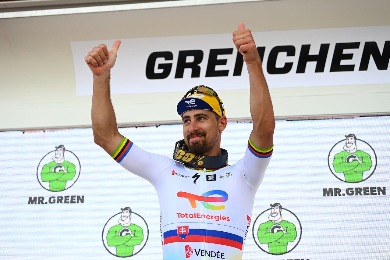 Peter Sagan on the podium of the Tour de Suisse