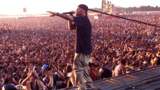 Fred Durst onstage at Woodstock 99