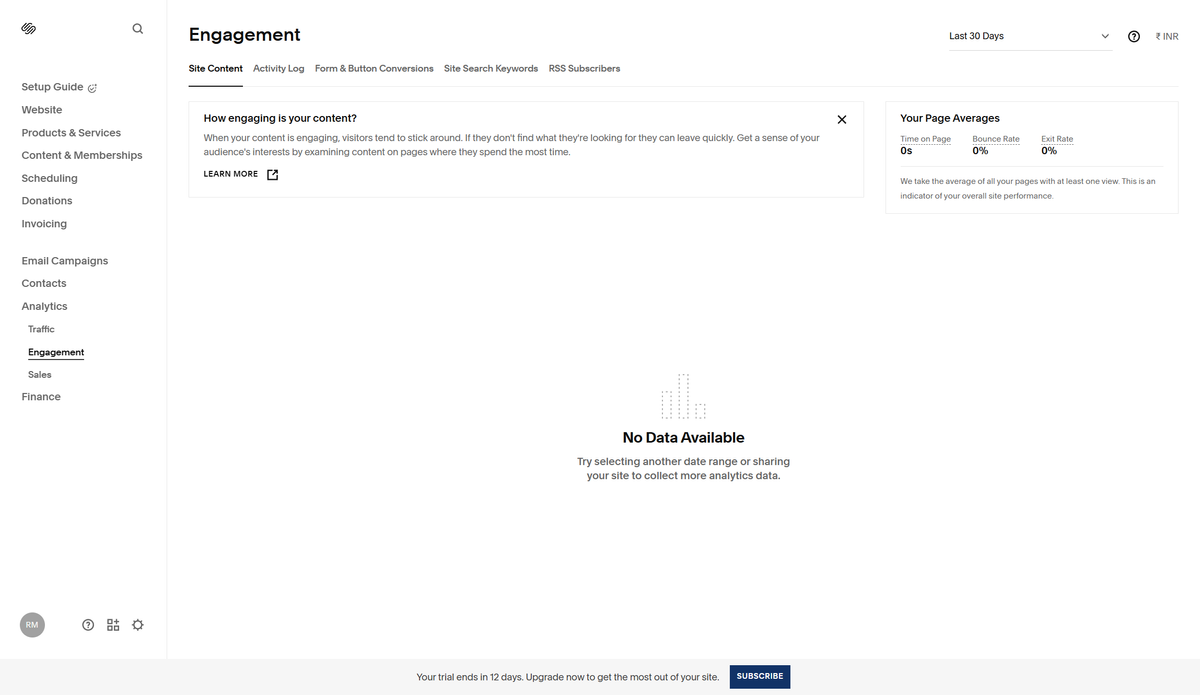 Squarespace analytics