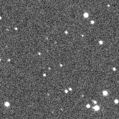 black and white gif showing a dozen or so grainy stars flickering against a dark background