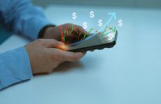 smartphone stock market chart mobile trading investing wealth growth digital finance technology