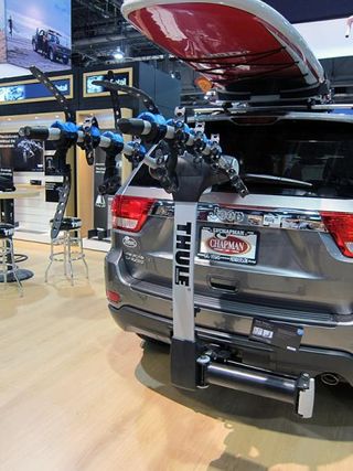 The new Thule Apex Swing is a stout-looking hitch-mounted carrier designed for up to four bikes