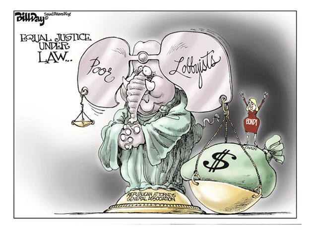 Political cartoon GOP attorneys general equal justice