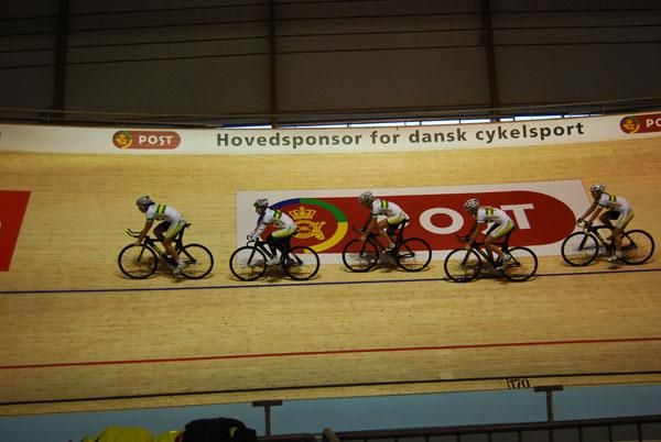 The Australian women prepare on the boards in Copenhagen.