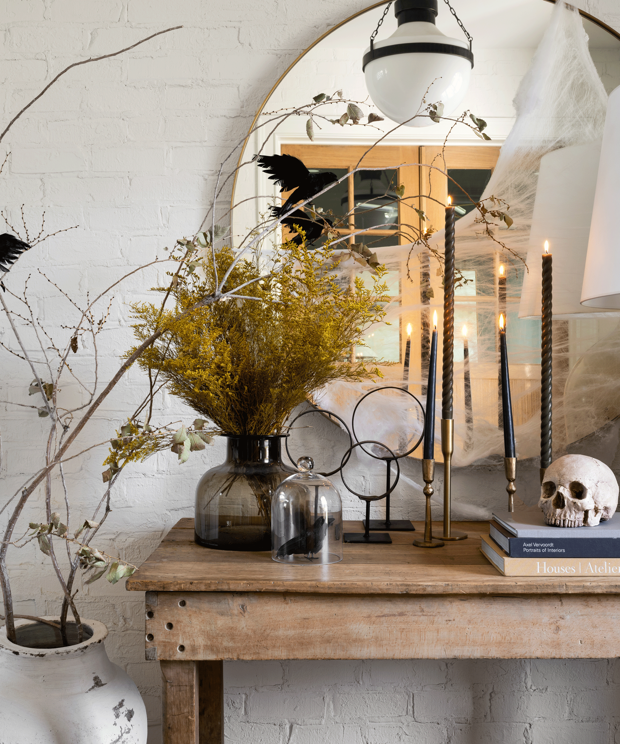 Halloween side table styled by Studio McGee