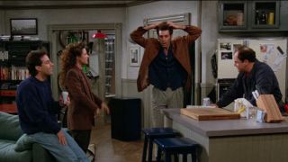 Ein Bildschirmfoto aus der Serie Seinfeld, das einige der Hauptdarsteller zeigt