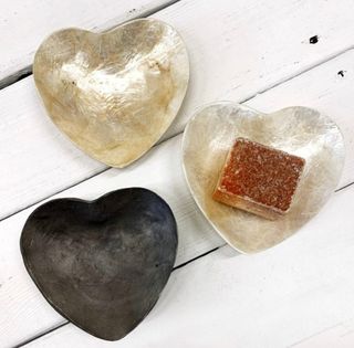 Scent blocks in heart shaped dishes