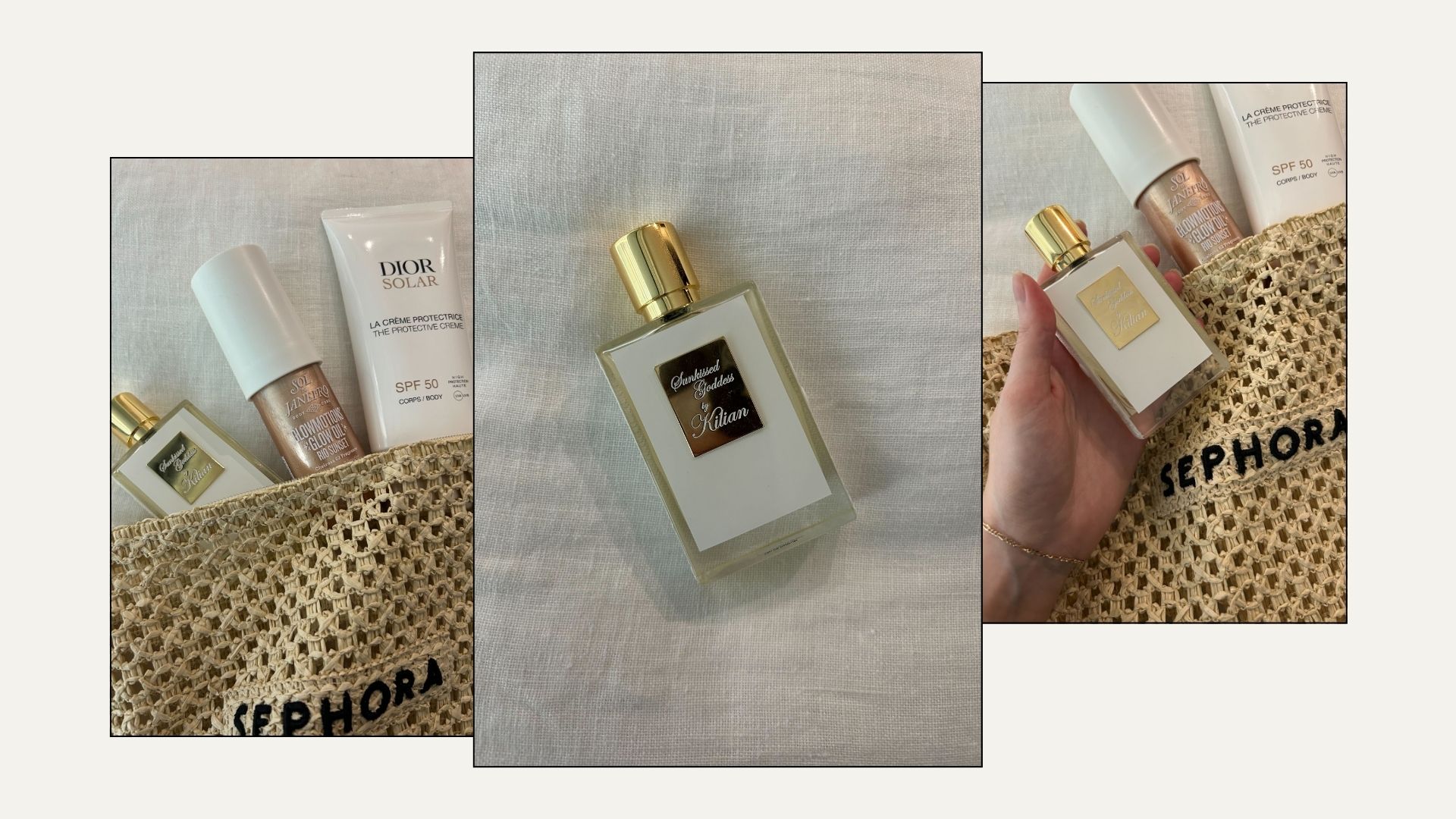 Junior beauty editor Grace Lindsay testing Kilian Sunkissed Goddess perfume