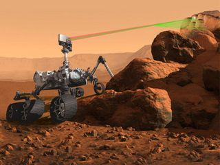 The SuperCam instrument on NASA's Mars 2020 rover will have both infrared laser beams for laser-induced breakdown spectroscopy (LIBS) and green laser beams for Raman spectroscopy. The laser beams will be fired at different times for remote analysis of the planet's geologic chemistry.