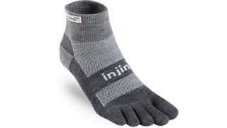 Injinji Outdoor Midweight Crew NuWool Toe Sock in gray