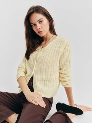 Clara Cashmere Crew Cardigan