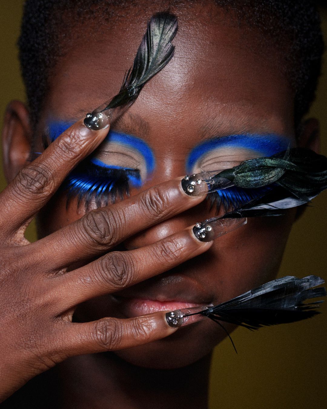 An image of the feather nails backstage at Luar spring/summer 26.
