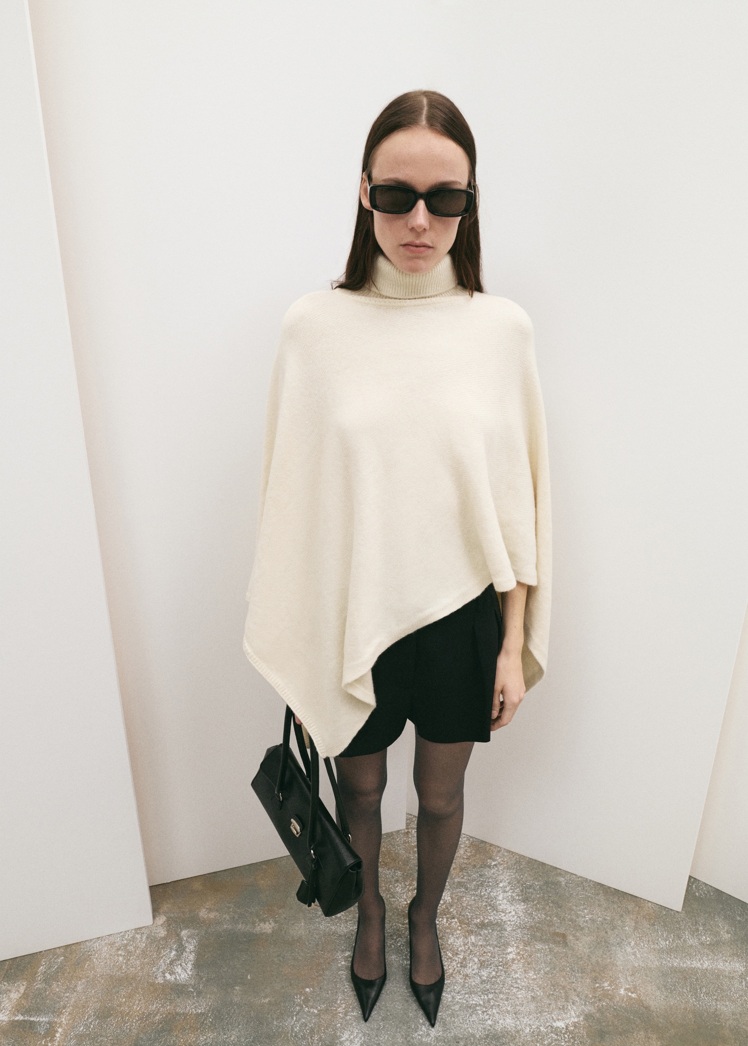 Knitted Turtleneck Cape - Women | Mango Usa