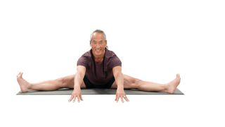 Yoga Gaia and Meditation: Yoga instructor Rodney Yee performs a Wide Seated Angle Pose