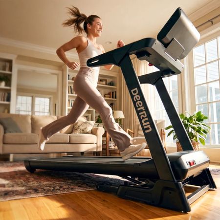 Woman running on treadmill