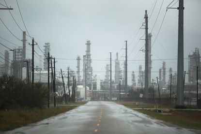 An oil refinery braces for Tropical Storm Harvey