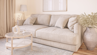 Living room with monochrome colour scheme