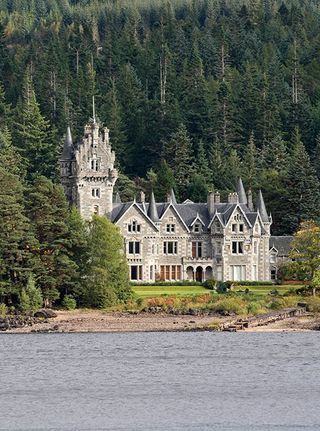 Ardverikie Estate beside the water of Loch Laggan, Inverness-shire, Scotland, UK, filmed in the tv series Monarch of the Glen